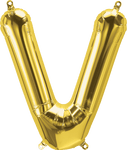Northstar Mylar & Foil Gold Letter V 16" Balloon