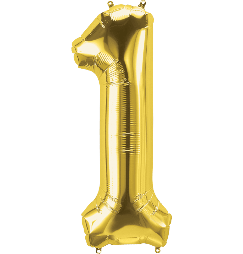 condoom Harden zeil Gold Number 1 (One) 34" Balloon – instaballoons Wholesale
