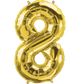 Gold Number 8 (Eight) 34" Balloon