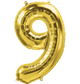 Gold Number 9 (Nine) 34" Balloon