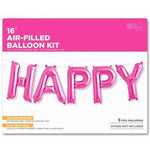Northstar Mylar & Foil HAPPY 16″ Balloon Hot Pink Air-fill Kit