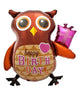 Happy Birthday Owl 36″ Foil Balloon