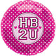 HB2U Pink & White Dots 18″ Foil Balloon