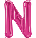 Northstar Mylar & Foil Magenta Letter N 34" Balloon