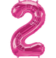 Magenta Number 2 (Two) 34" Balloon