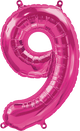 Magenta Number 9 (Nine) 16" Balloon