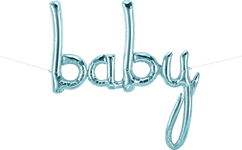 Northstar Mylar & Foil Pastel Blue Baby Script 46" Balloon
