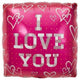 Pink I Love You 18″ Square Foil Balloon