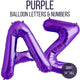Purple Giant 34" Balloon Letters and Numbers