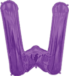 Northstar Mylar & Foil Purple Letter W 34″ Balloon