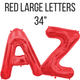 Números y letras de globos gigantes rojos de 34"