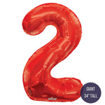 Northstar Mylar & Foil Red Number 2 34″ Balloon