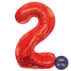 Red Number 2 34″ Balloon