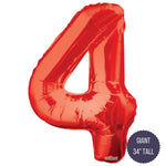 Northstar Mylar & Foil Red Number 4 34″ Balloon