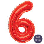 Northstar Mylar & Foil Red Number 6 34″ Balloon
