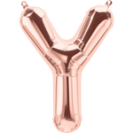 Northstar Mylar & Foil Rose Gold Letter Y 16" Balloon