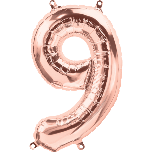 Rose Gold Number 9 (Nine) 16