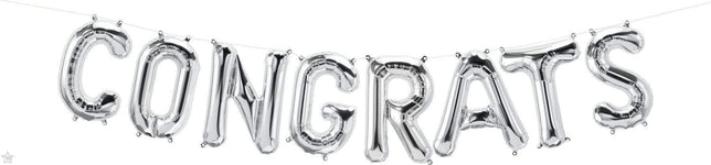 Northstar Mylar & Foil Silver Congrats Balloon Kit 16″