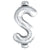 Northstar Mylar & Foil Silver Dollar Sign $ 34″ Balloon