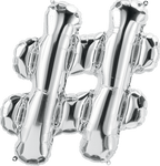 Northstar Mylar & Foil Silver Hashtag 34" Balloon