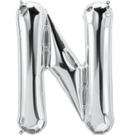 Northstar Mylar & Foil Silver Letter N 34" Balloon