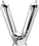 Northstar Mylar & Foil Silver Letter V 16" Balloon