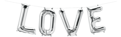 Northstar Mylar & Foil Silver Love Kit 16" Balloon