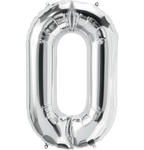 Northstar Mylar & Foil Silver Number 0 (Zero) 34" Balloon