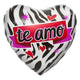 Te Amo Zebra Print 18″ Globo