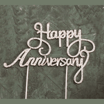 NST Happy Anniversary Rhinestone Gold  6.75″Wx5″H