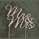 Mr. & Mrs. Rhinestone Gold Cake Topper 4.5″ W x 3.5″ H