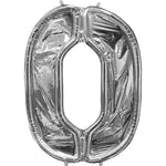 Number 0 BalloonFormz Silver 54″ Foil Balloon by Anagram from Instaballoons