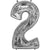 Number 2 BalloonFormz Silver 54″ Foil Balloon by Anagram from Instaballoons