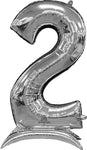 Number 2 Silver Standing 50″ Foil Balloon by Anagram from Instaballoons