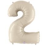 Number 2 White Sand 34″ Foil Balloon by Betallic from Instaballoons
