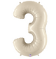 Number 3 White Sand 34″ Balloon