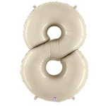 Number 8 White Sand 34″ Foil Balloon by Betallic from Instaballoons