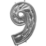 Number 9 BalloonFormz Silver 54″ Foil Balloon by Anagram from Instaballoons