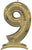 Number 9 White Gold Standing 50″ Foil Balloon by Anagram from Instaballoons