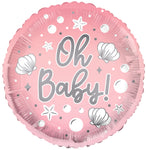 Oh Baby! Pink  18″ Foil Balloon by Convergram from Instaballoons