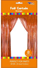 Orange 3' x 8' Fringe Metallic Foil Curtain
