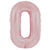 Party America Mylar & Foil Baby Pink Number 0 34″ Balloon