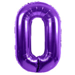 Party America Mylar & Foil Purple Number 0 Metallic 34″ Balloon