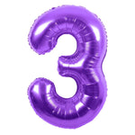 Party America Mylar & Foil Purple Number 3 Metallic 34″ Balloon