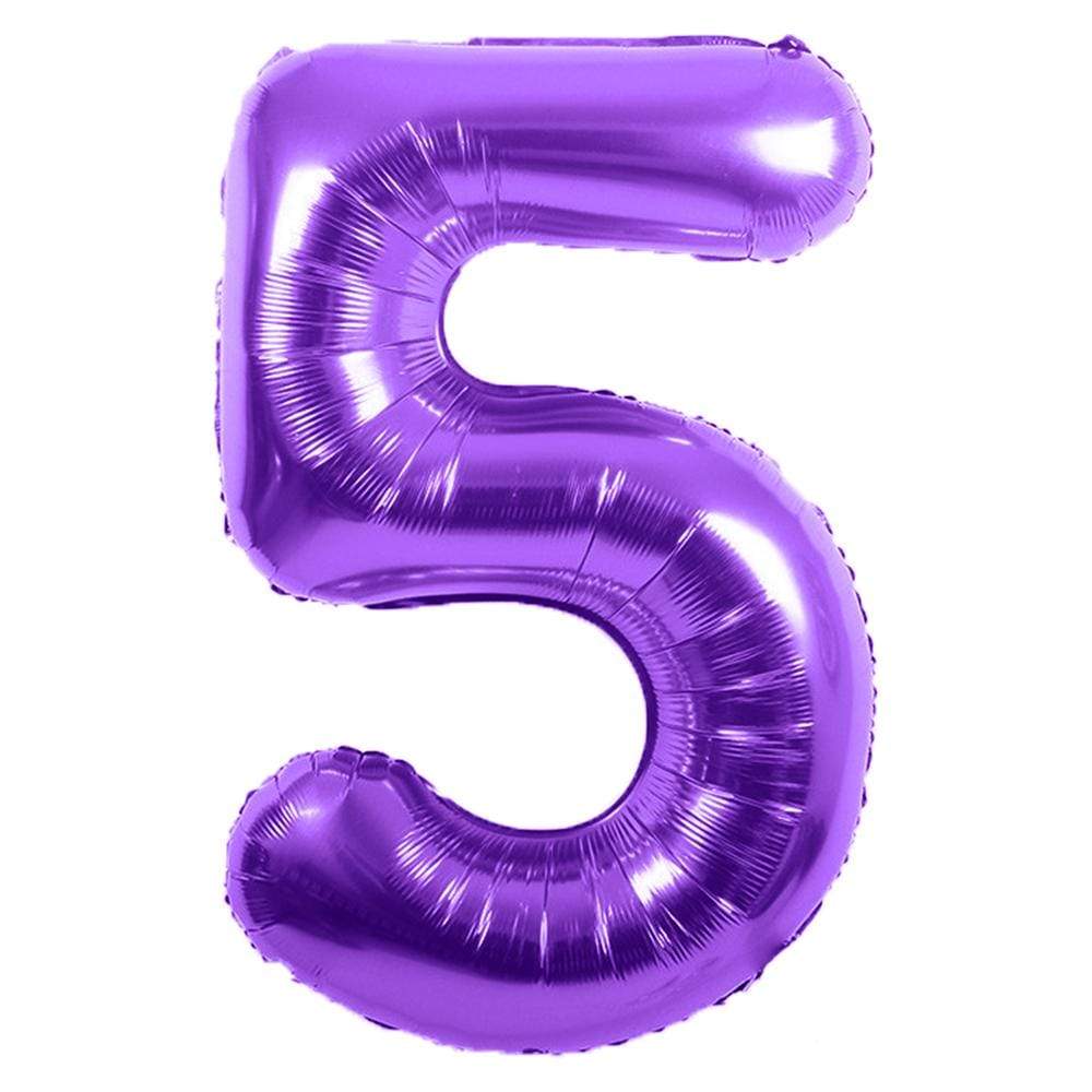 Purple Number 5 Metallic 34″ Balloon – instaballoons Wholesale