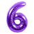 Party America Mylar & Foil Purple Number 6 Metallic 34″ Balloon