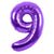Party America Mylar & Foil Purple Number 9 Metallic 34″ Balloon