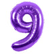 Purple Number 9 Metallic 34″ Balloon
