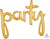 Party Script Phrase Gold 39″ Foil Balloon by Anagram from Instaballoons