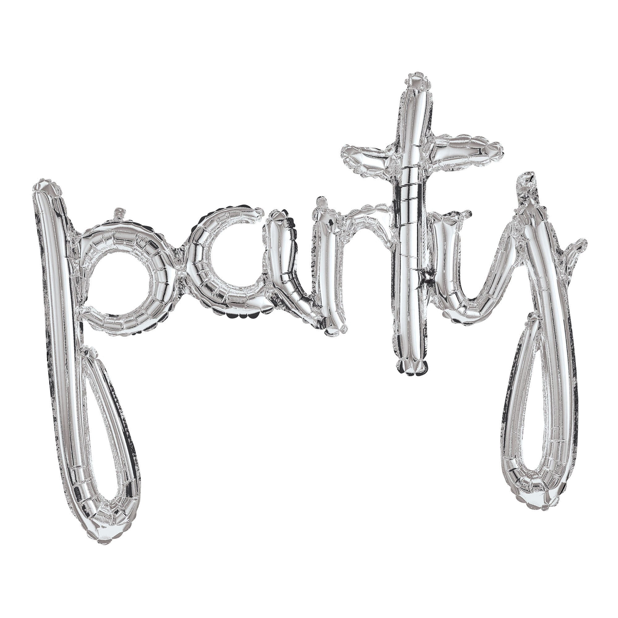 Party Silver Script Phrase 39″ Balloon – instaballoons Wholesale